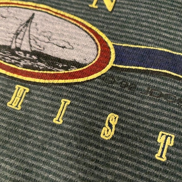 Vintage tourist travel Hot Springs Arkansas single stitch Striped T-Shirt Sz XL - Picture 5 of 8